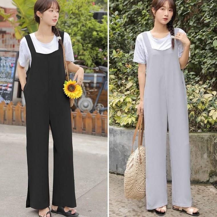 점프수트 민소매 와이드