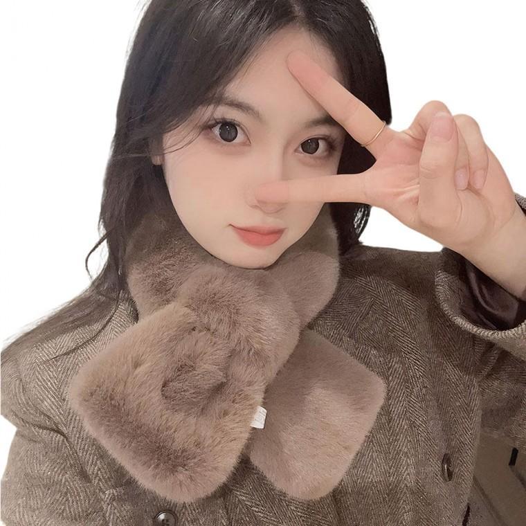 에코 스노우 퍼 페이크 털 겨울 방한 보온 커플 여자 학생 여성 인조 목도리 머플러