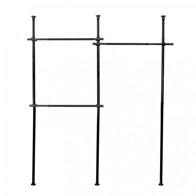 행거 드레스룸 옷걸이 기둥 행거 블랙 3단 280cm