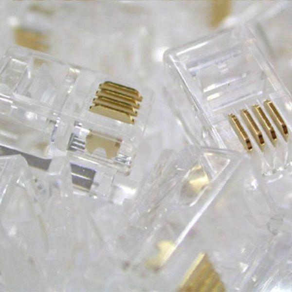 PLUG MASTER RJ 11 플러그 100개 랜선잭 소켓