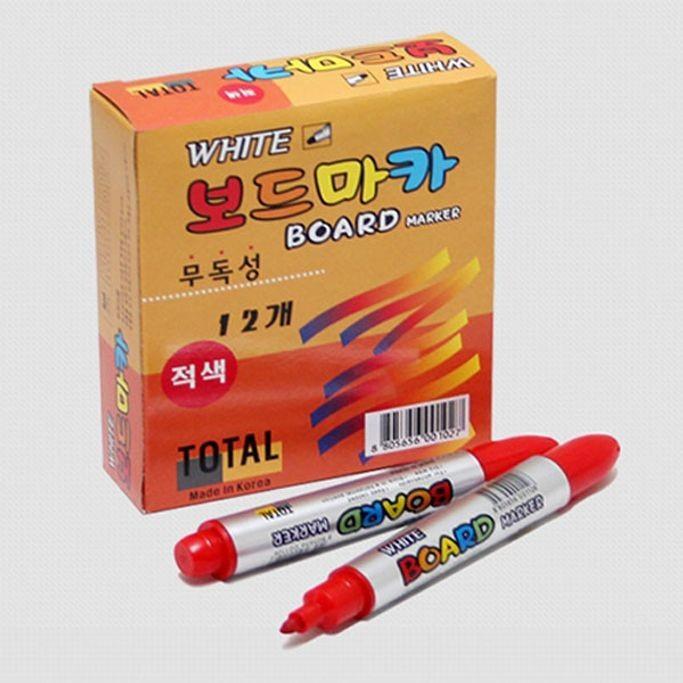 칠판 보드 마카 화이트 보드펜 마카펜 빨강 12P