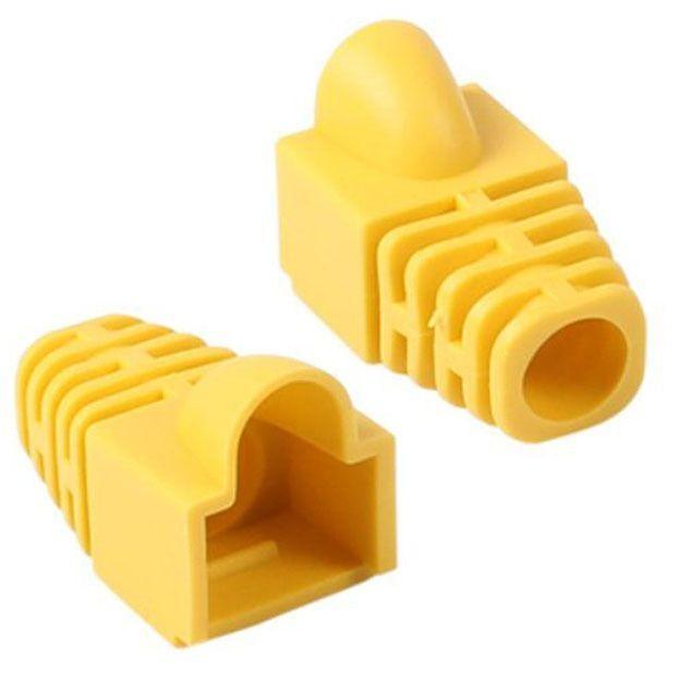 RJ 45 CAT 6 통부트 7파이 옐로우 낱개 보호캡
