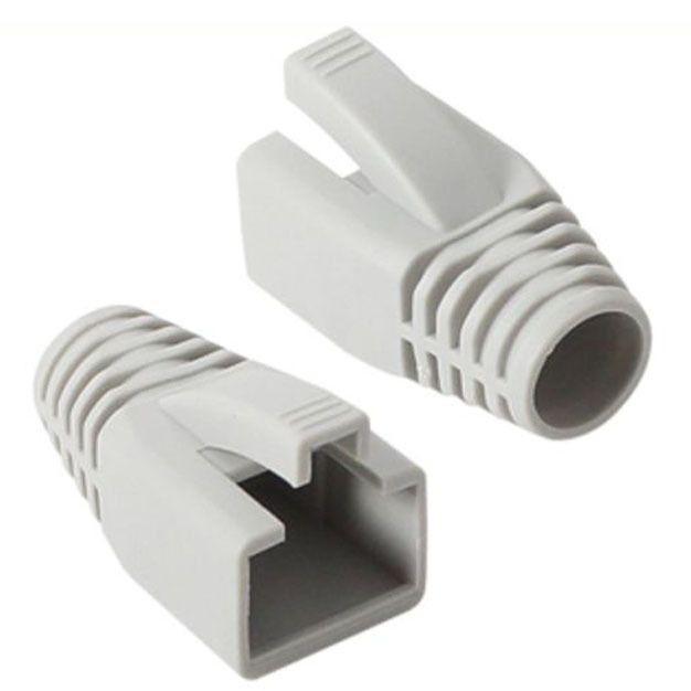 RJ 45 CAT 7 6A 통부트 8파이 그레이 낱개 보호캡