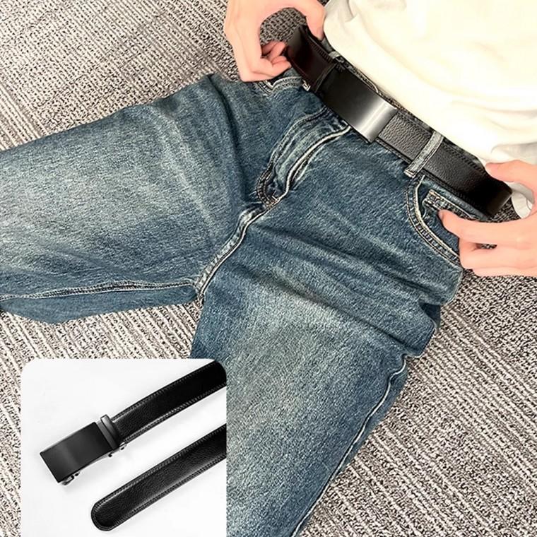 간편한 남성 가죽 버클 허리띠 패션 정장 가죽 벨트