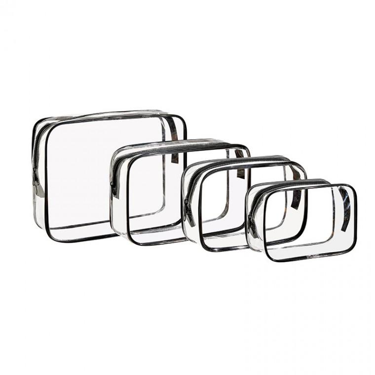 사각 PVC 투명파우치 휴대용 메이크업 세면백