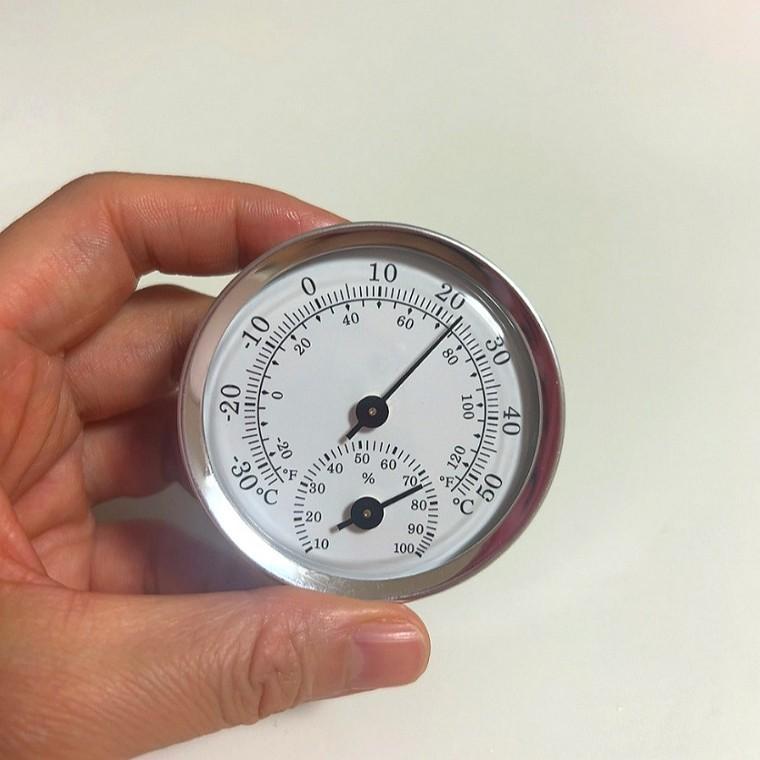 노배터리 원형 아날로그 미니 온습도계 58mm