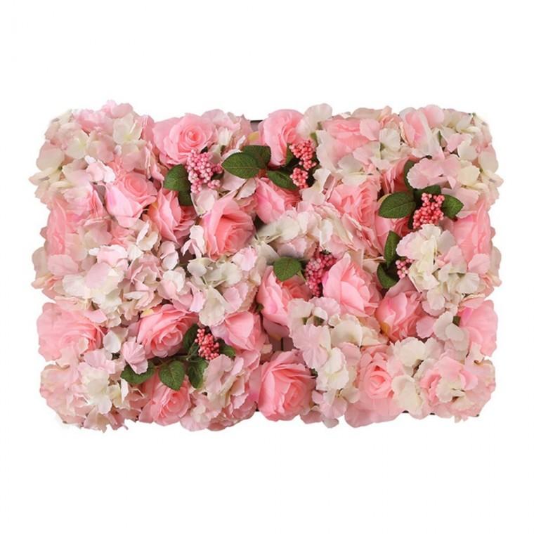 비타리토 플라워월 조화 꽃벽 60x40cm 핑크 벽장식