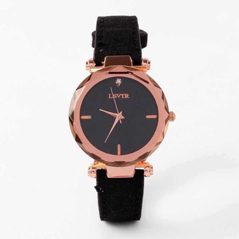 비타리토 틴아라 여성 가죽 손목시계 블랙