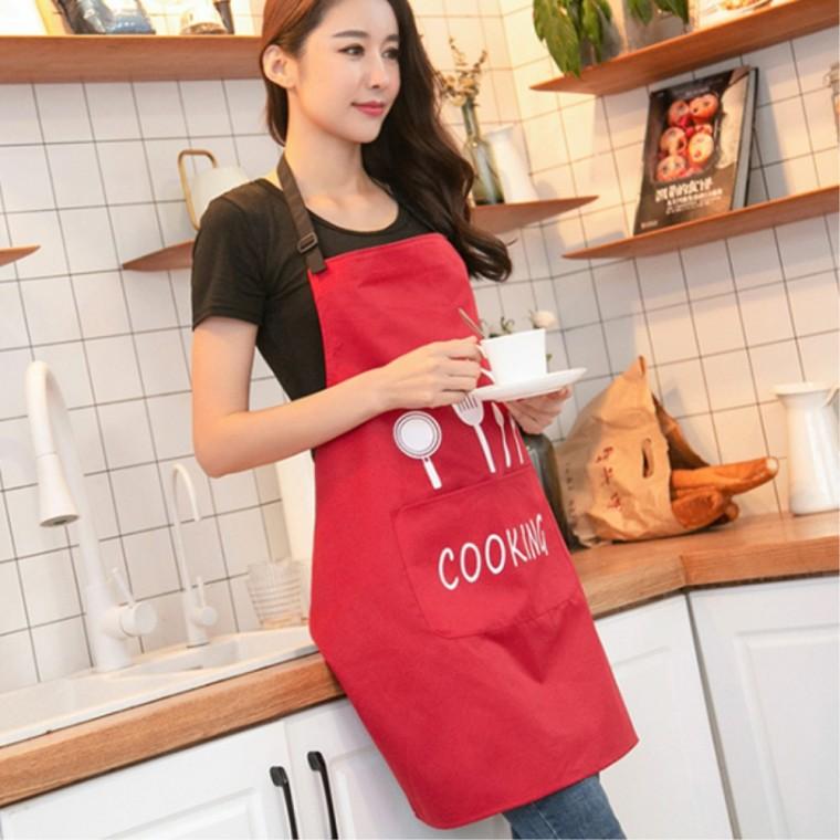 비타리토 패브릭 쿠킹 주방 방수 앞치마 레드