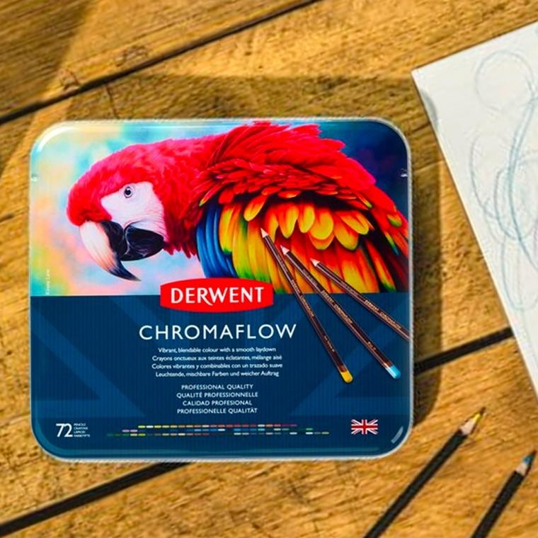 더웬트 크로마플로우 드로잉 채색 프리미엄 고급 색연필 72색 A3 스케치북 컬러링북 세트