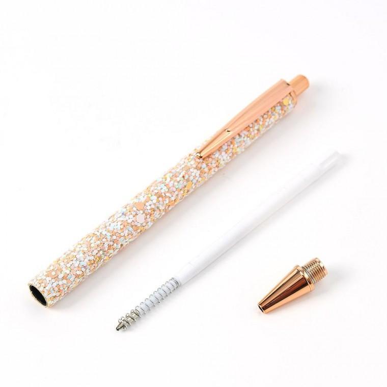 골드 스팽글 유성 볼펜 사무용볼펜 1.0mm