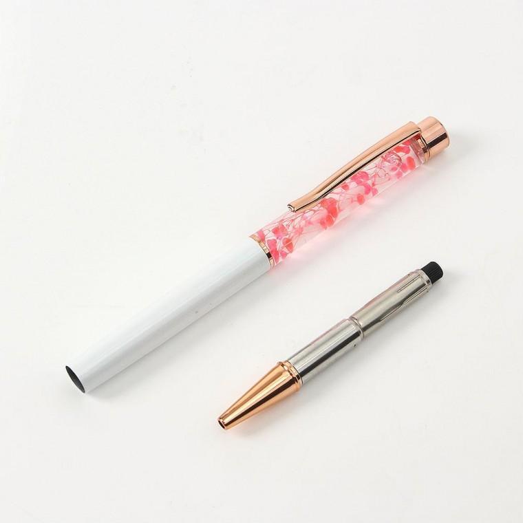 유성 검정펜 플라워 화이트 1.0mm 볼펜
