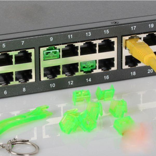 보안 RJ45 잠금 장치 랜포트 자물쇠 안전 락커 그린