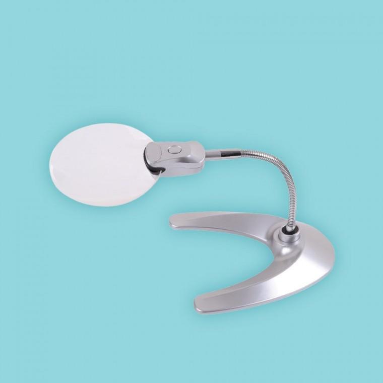 2LED 스탠드형 돋보기 탁상형 확대경 2배율 배터리
