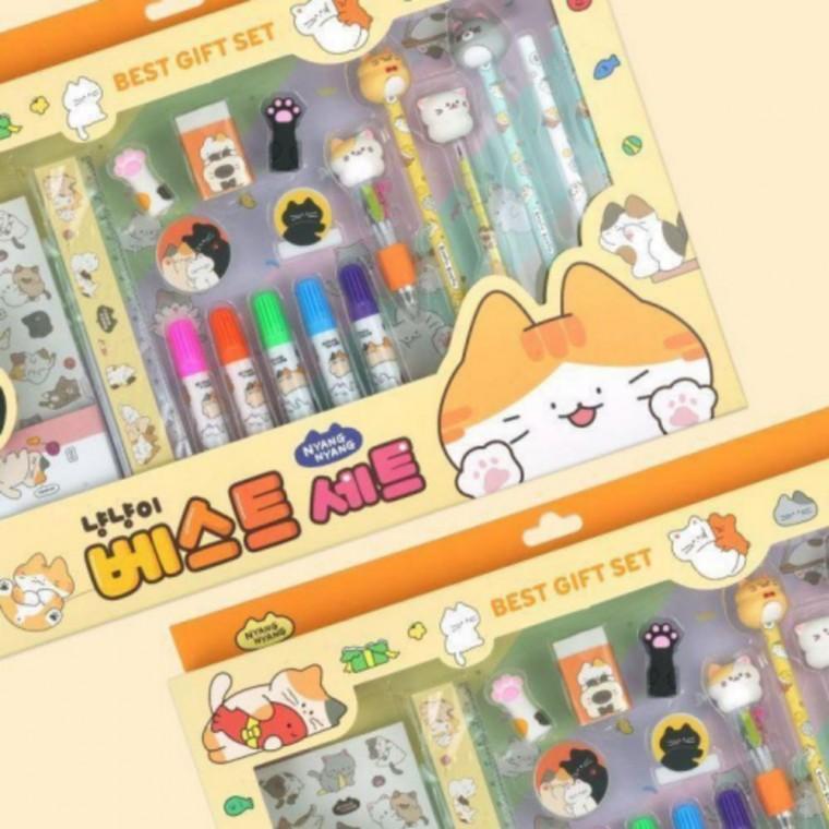 문구세트 신학기 초등 입학 선물 냥냥이 색상랜덤 1개