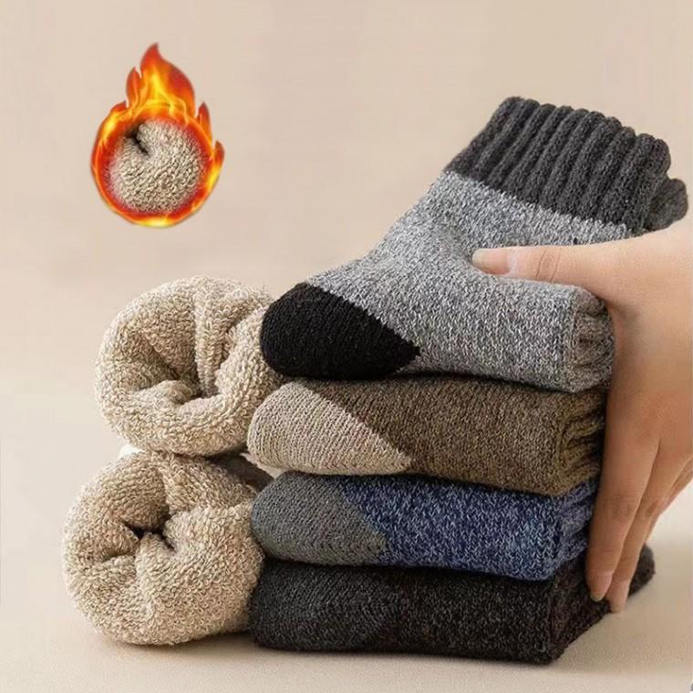 배색 부클 삭스 겨울 남자 보온 양말