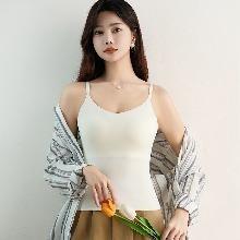 [131000083] 단아한브라일체형끈나시 면 티숙 라운드 여성 티 끈나시 흰티 민소매 교복 나시 메쉬 긴팔 미