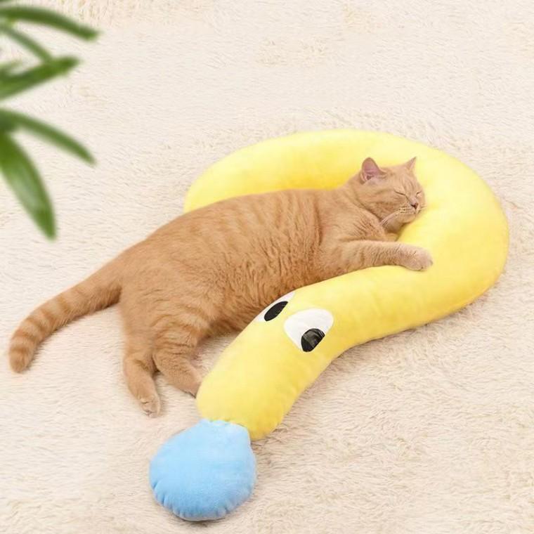 강아지 고양이 베개 옐로우 대형