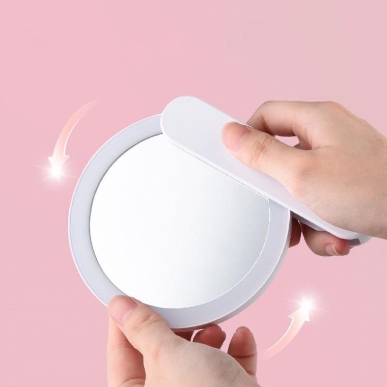 휴대용 LED 접이식 손잡이 화장 거울
