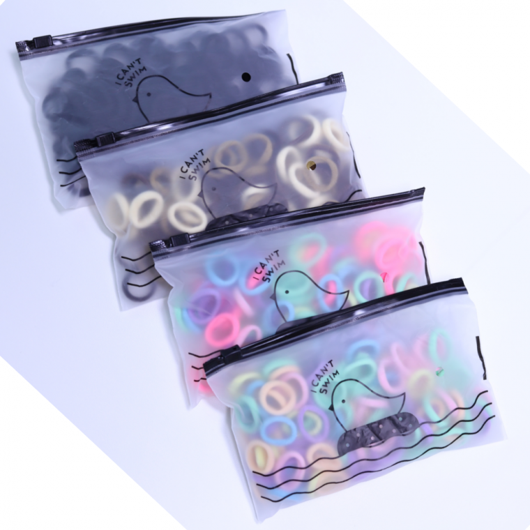 대용량 두꺼운 컬러 머리끈 여성 헤어 끈 머리 고무줄 100개