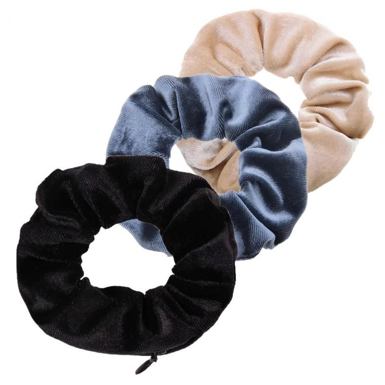 지퍼 헤어슈슈 여자 머리끈 곱창끈