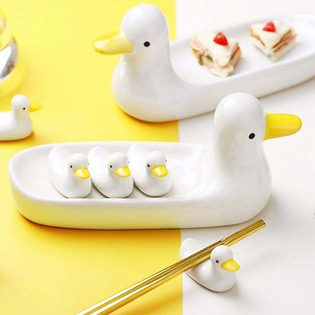 오리가족 수저 받침 숟가락 젓가락 받침대 6P세트