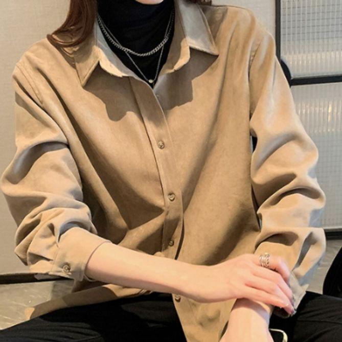 여성 코듀로이 셔츠 여자 긴팔 와이셔츠 남방 4색