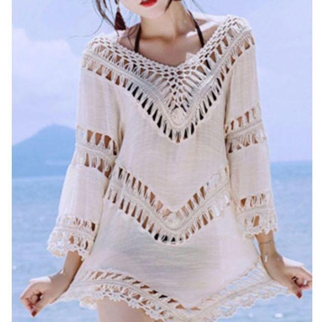 헤링본 비치커버업 미니원피스