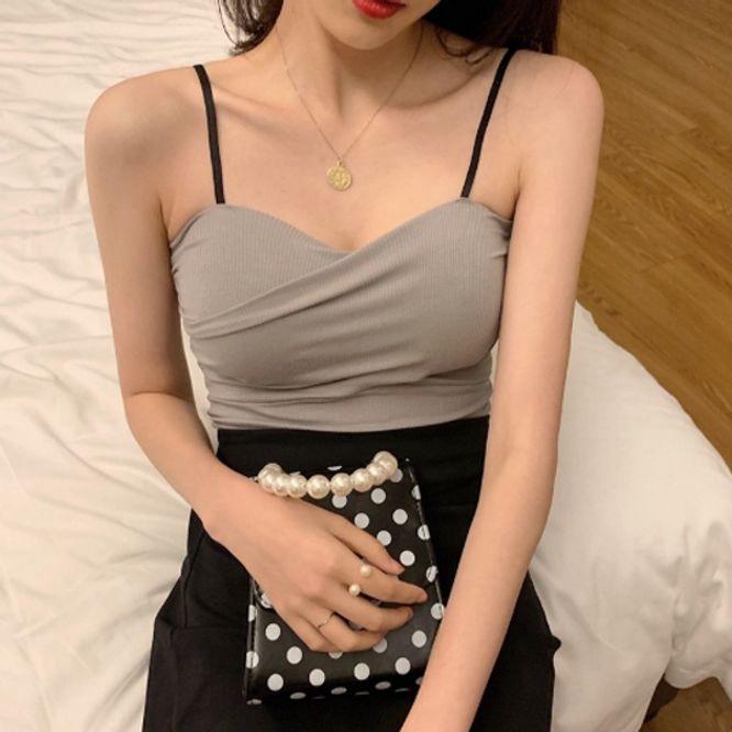 여자 나시티 이너탑 캡내장 민소매 오프숄더 이지웨어