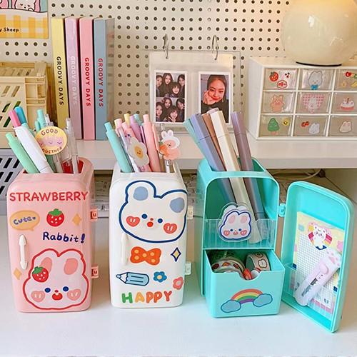 미니 냉장고 연필꽂이 펜 볼펜 색연필 꽂이 필통 [스티커제공 다용도 수납함 정리함 보관함 멀티 홀더]