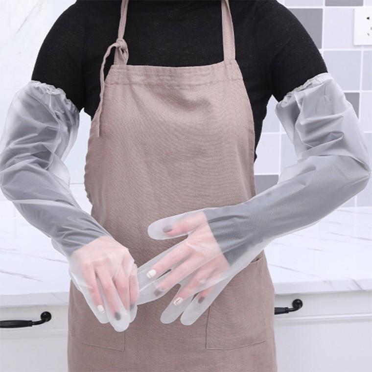 주방 일회용 비닐긴장갑 설거지 세차 롱위생장갑 60cm