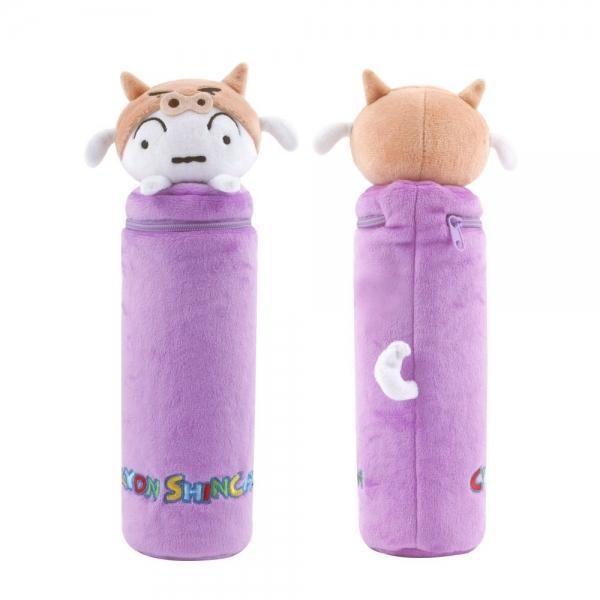 필통 부리부리대마왕 흰둥이 원형 봉제필통