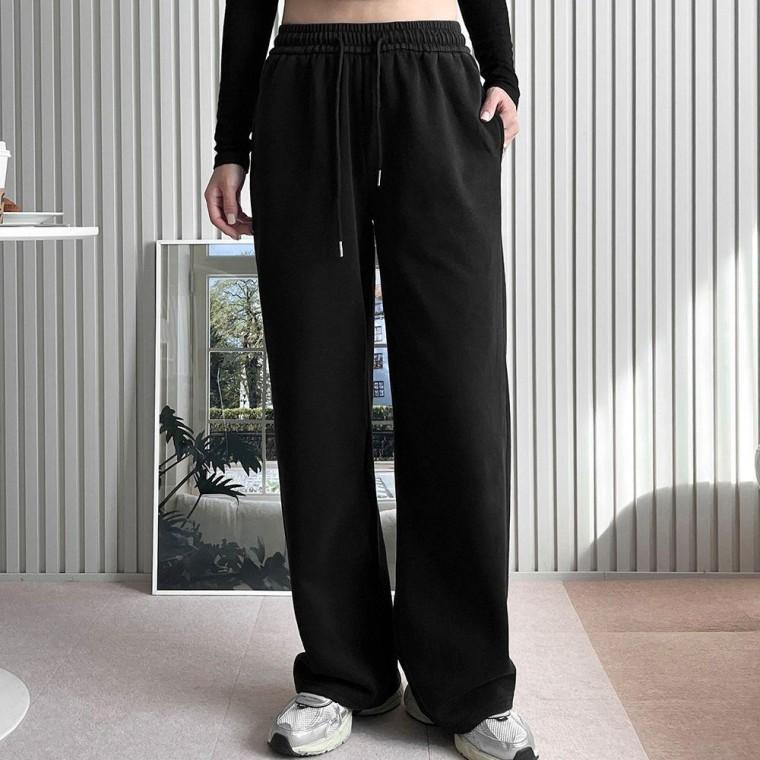 캐주얼 데일리 여성 심플 허리 밴딩 와이드팬츠
