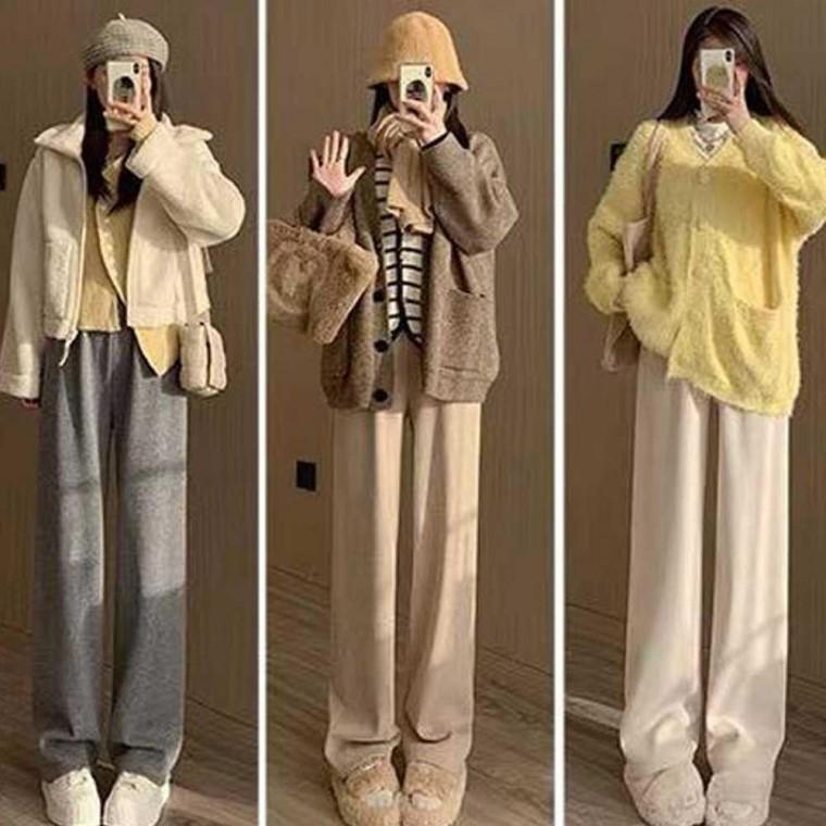 여자 고무줄 허리 밴딩 바지 편한 와이드 팬츠 코디