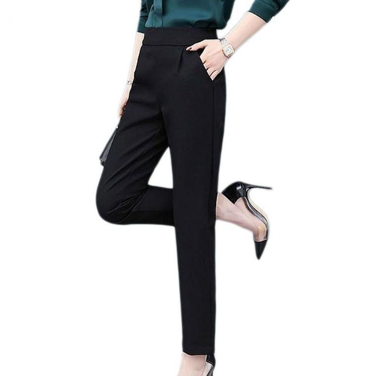 여성 밴딩 슬랙스 스판 바지 데일리 인기 정장 팬츠