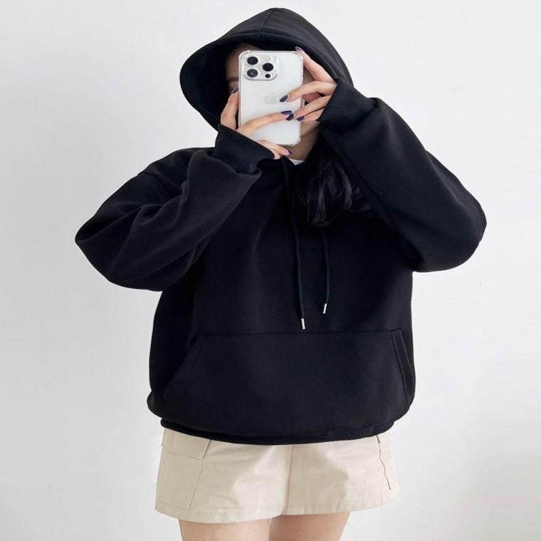 여성 4컬러 빅사이즈 사계절 포켓 오버핏 후드티셔츠