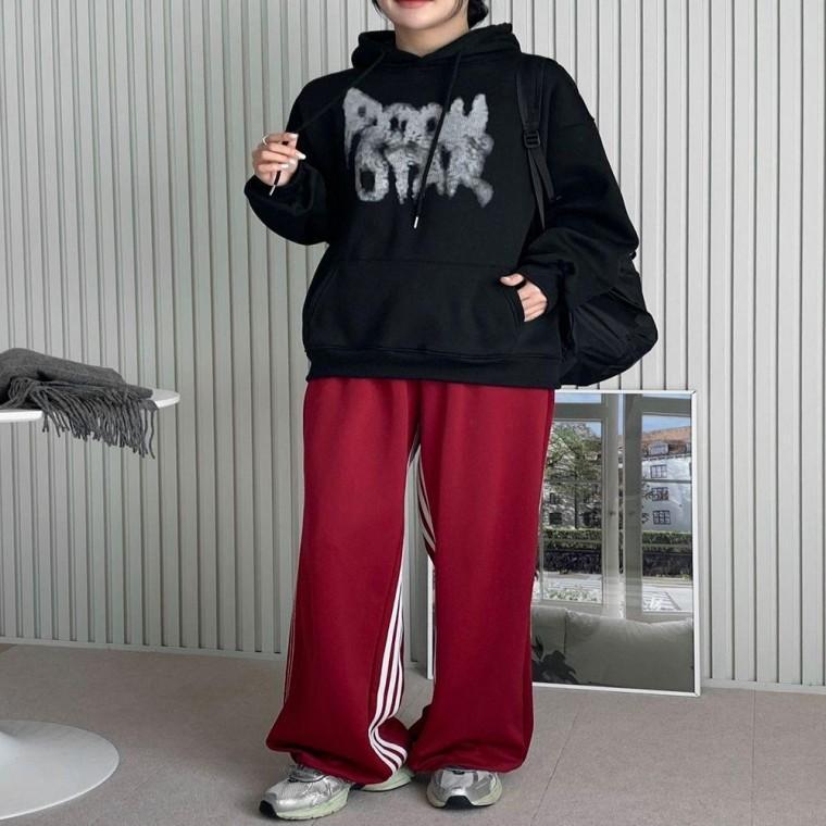 여자 3컬러 그래피티 앞포켓 후드티셔츠 풀오버 후디