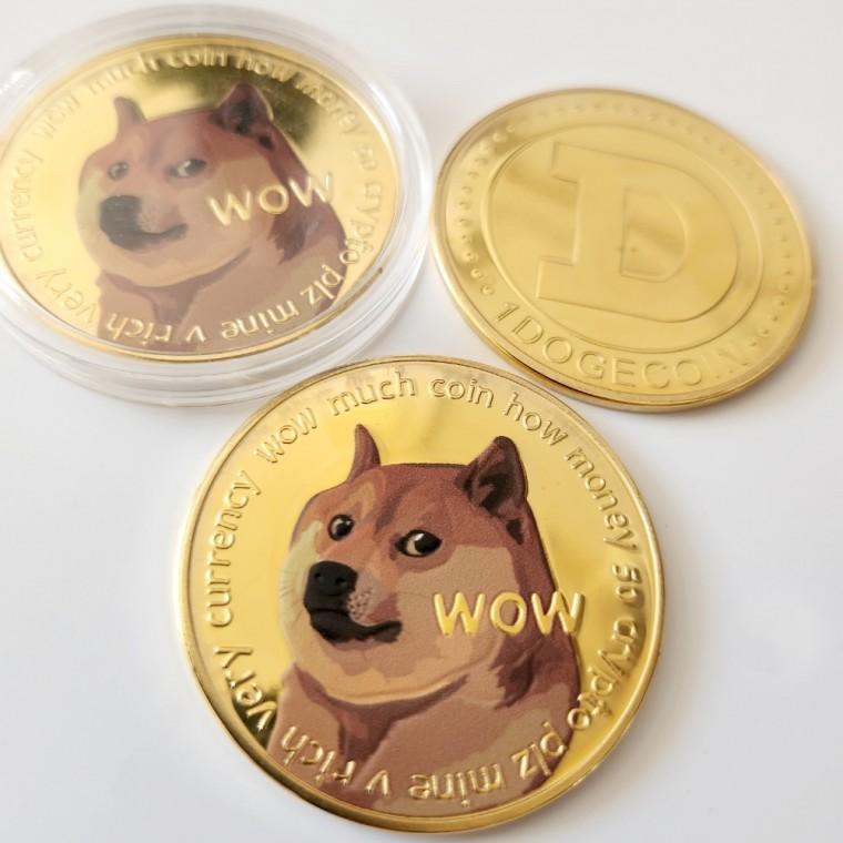 도지코인 기념주화 코인모형 케이스포함 doge coin