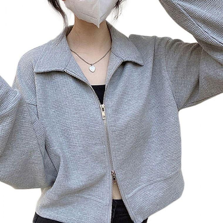 인기 여자 니트 집업 크롭 카라 겉옷 데일리 가디건