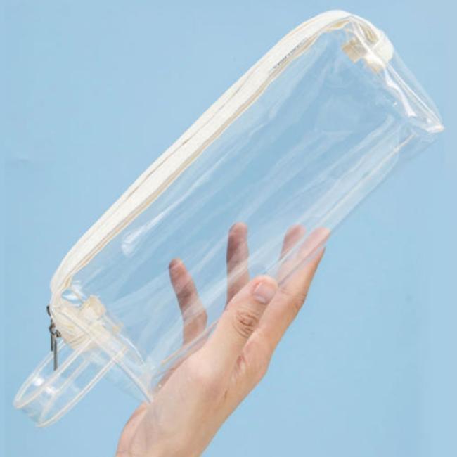 델리 델리 투명 대용량 투지퍼 파우치 고급 TPU 소재 고등학생 대학생 방수 필통