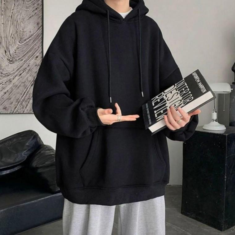 남성 2컬러 심플 무지 오버핏 데일리룩 후드티셔츠