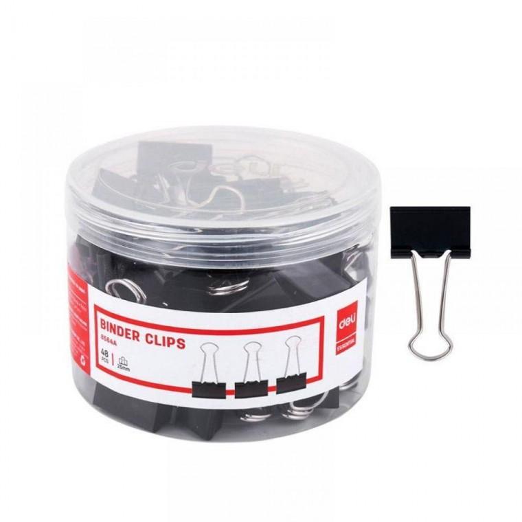 DELI 델리 블랙 더블클립 4호(25mm) 48개입 E8564A