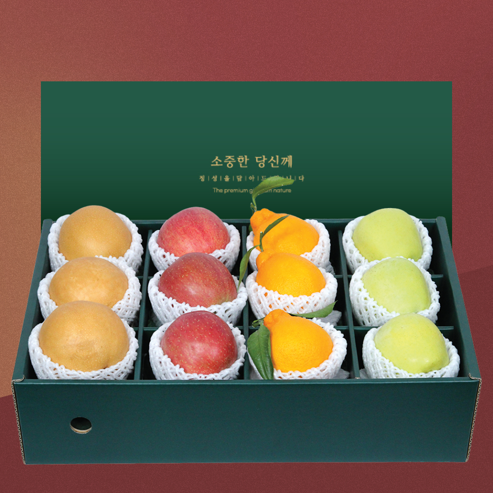 [부엌애] 명품 선물12호 사과3+배3+한라봉3+시나노골드3 4.5kg