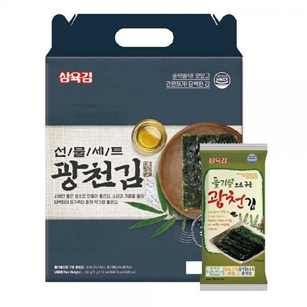 들기름으로 구운 광천김 3호 선물세트 11g 12봉