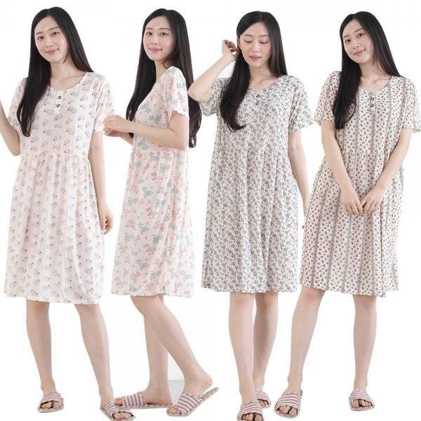 여름 원피스잠옷 여성 홈웨어 실내복 홈웨어 홈드레스