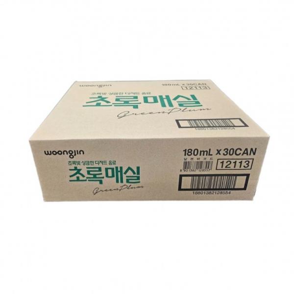 (웅진) 초록 매실 캔음료 180ml x 30개입 미니캔