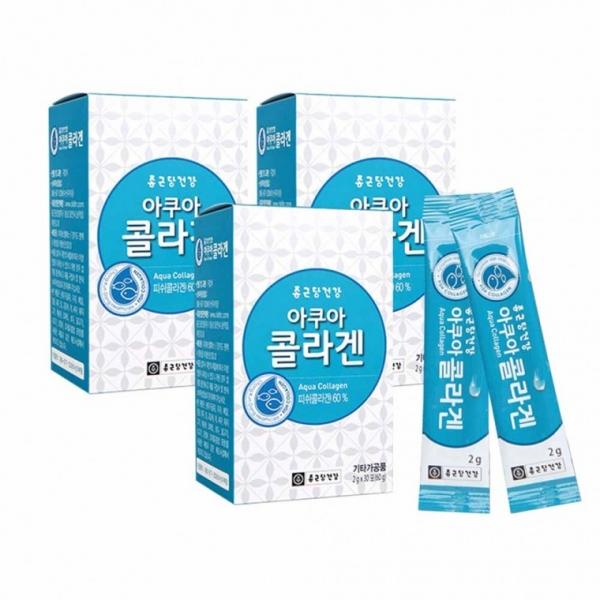 종근당건강 저분자 아쿠아 피쉬 콜라겐 30포 3박스