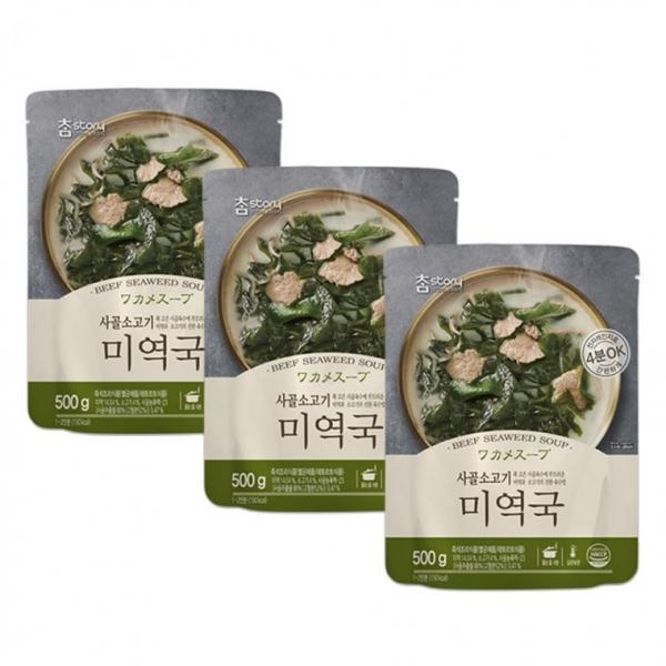 참스토리 사골소고기 미역국 500g 3팩