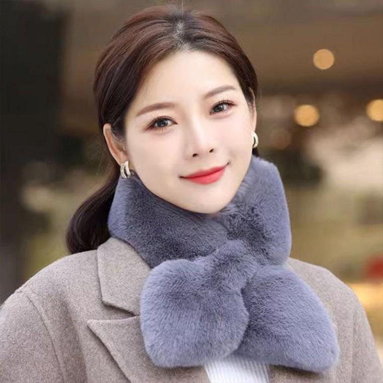 겨울 퍼 머플러 여성 털 목도리 심플