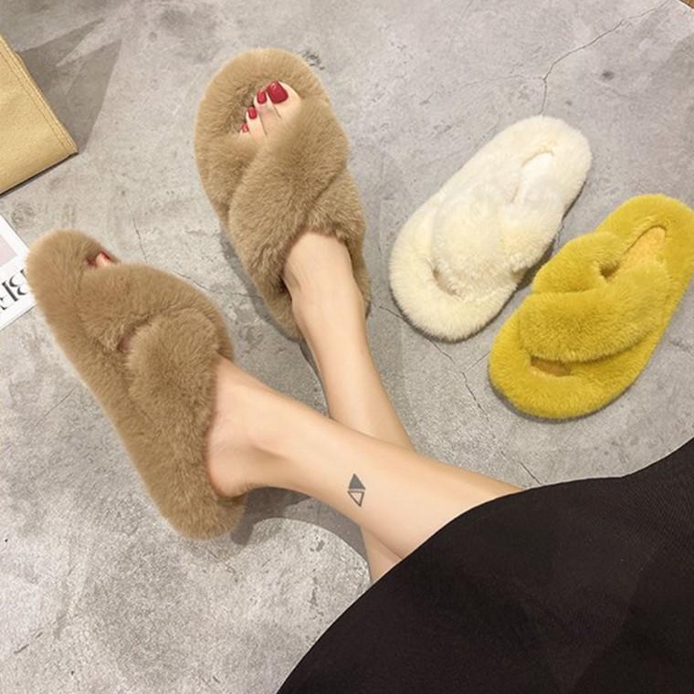 따뜻 폭신한 퍼 슬리퍼 겨울 털실내화 사무실 신발 방한화 SW22000